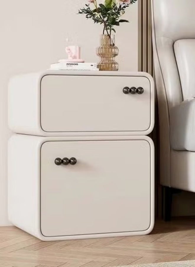 fashionhome Modern Minimalist Design Rectangular Bedside Table Solid Wood Nightstand with 2 Storage Drawers Bed End Table for Bedroom Living Room 30x40x50 cm (Fully Assembled) - Image 3